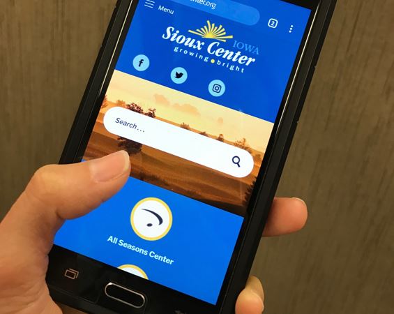 City website on mobile phone