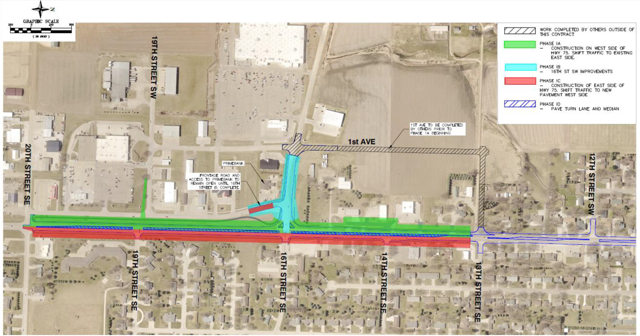 Map of road construction project